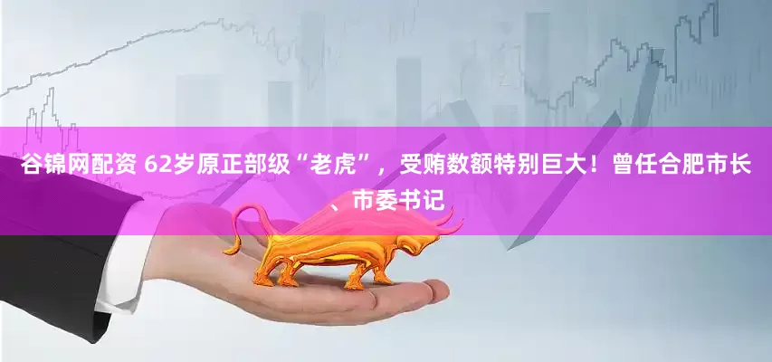 谷锦网配资 62岁原正部级“老虎”，受贿数额特别巨大！曾任合肥市长、市委书记